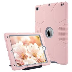 Ipad Air 2 Case Ulak Heavy Duty Apple Ipad Air 2 Shockproof Rugged Protective Case With Separate Kickstand For Apple Ipad Air 2 2014 Release -rose Gold grey