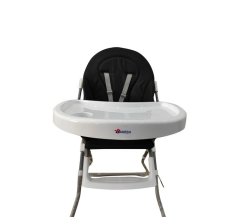 Baby Feeding High Chair For Babies And Toddlers With Pvc Fabric - Black