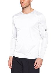 Hurley Men's Nike Dri-fit Long Sleeve Sun Protection +50 Upf Rashguard White S