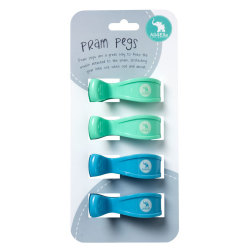 All4ella - 4 Pack Pram Pegs Green blue Pastel Baby Shower Gift