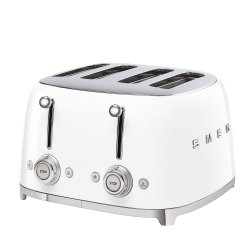 Smeg 50'S Style Ice White Retro 4 Slice Square Toaster - TSF03WHSA