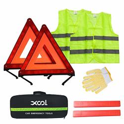 Xool Car Emergency Kit Car Emergency Road Kit Safety Kit Roadside Emergency Kit For Safety And Visibility With Reflective Warning Triangle Reflective Vest Roadside