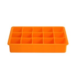 Orange 15 Cubes Silicone Ice Cube Tray