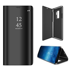 CuteIdea Samsung Galaxy S9+ Cover Lightweight Luxury Smart Sleep Wake Up Flip Leather Stand Holder Case Cover For Samsung Galaxy S9 5.8INCH BLACK-S9 Plus 6.2