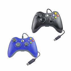 Wired USB Controller For Xbox 360 Compatible With Microsoft windows pc 1 Pack Blue & Black