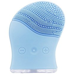2 In 1 Facial Cleansing Brush And Face Massager Medical Grade Silicone Facial Scrubber Deep Cleansing Dirt And Exfoliating By Dr.heiz Blue