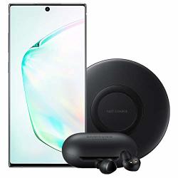 Samsung Galaxy Note 10+ Plus Factory Unlocked Cell Phone With 512GB U.s. Warranty Aura Black NOTE10+ With Bluetooth True Wireless Earbuds And Wireless Charger Pad