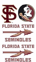 Florida State FSU Mix 12 inch Seminole Cornhole Decals Set of 2 12 inches 