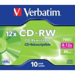 Verbatim 12x CD-RW 10 Pack In Jewel Cases