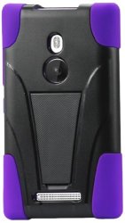 Reiko Silicon Case protector Cover For Nokia Lumia 925 - Non-retail Packaging - Purple black