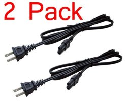 Partscollection 2-PRONG Round Ac Power Cord 6FT Cable Us Plug 2-PACK