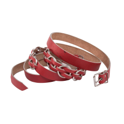 Double Wrap Leather And Metal Ring Belt - M l