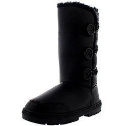 Womens Triplet Button Waterproof Winter Snow Boots - 8 - BLL39 EA0285
