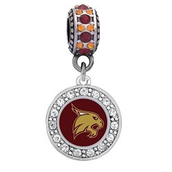 Final Touch Gifts Texas State University Large Crystal Charm Fits Most Bracelet Lines Including Pandora Chamilia Troll Biagi Zable Kera Personality And More ...