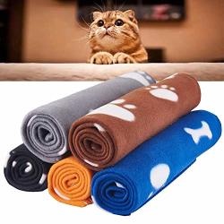 Prsildan Dog Blanket 24 X 28 Inches Warm Fleece Puppy Blankets Pet Throws For Dogs 5 Packs