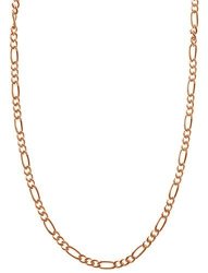 Rose Gold Plated Sterling Silver Figaro Chain Link Necklace Italian 2MM 11 Inch