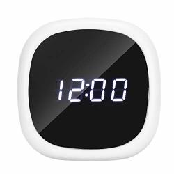 V Bestlife MINI LED Display Clock Mirror Digital Alarm Clock With Large Mirror Lcd Dimmable Display For Bedside Bedroom Desktop Home Office White