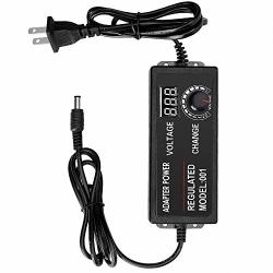 Universal Ac dc Switching Power Adapter Adjustable Power Supply 100-240V Ac To 3-12V 5A 50-60HZ Dc Converter With LED Voltage Display 3V-12V 5A