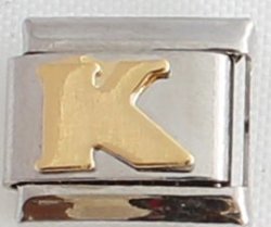 Italian Charm - Gold Plated Letter K