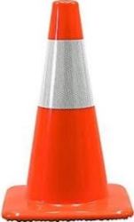 - Traffic Cone Flexible Day-glow Orange With Reflective - 750MM