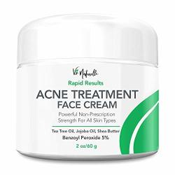 Acne Treatment Cream - 5% Benzoyl Peroxide Spot Treatment Acne Cream - Cystic Acne Spot Treatment For Face - Pimple Cream With Tea Tree