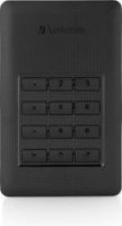 Verbatim Store & 39 N& 39 Go Secure Portable Hdd With Keypad Access 2TBUSB 3.1BLACK