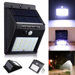 20 LED Solar Powered Pir Motion Sensor Security Wall Garden Light Lamp Outdoor