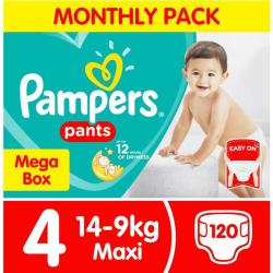 Pampers Pants Active Baby Size 4 Monthly Pack - 120 Nappies 9-14KG
