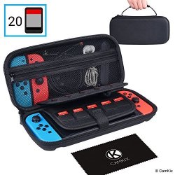 Camkix Compatible Case Replacement For Nintendo Switch - Protects Your Nintendo Switch Joy Cons Games And Accessories - Protective Hard Shell Storage - Fits
