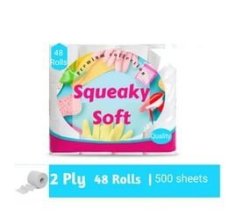 Squeaky Soft 2 Ply Toilet Tissue Paper 48'S White 1 X 48