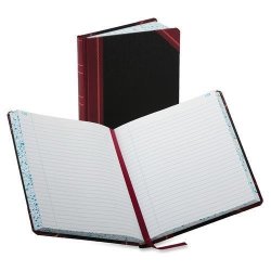 Boorum & Pease Record Book Ruled 300 Pages 9-5 8"X7-5 8" Black red 38-300-R