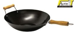 Wok With Wooden Handle - Non Stick - 380MM Dia.