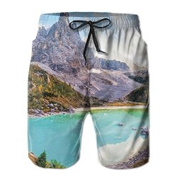 Beautiful Delidaa Alps Mountains Lake Baikal Men's Boy Casual Quick-drying Beach Pant Swim Surf Shortsx-large