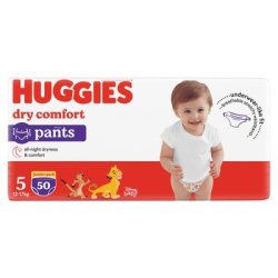 Huggies Dry Comfort Pants Size 5 12-15KG Jumbo Pack 50 Pants