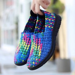 Women Hand Woven Casual Breathable Sneakers : 7
