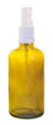 100ML Amber Glass Aromatherapy Bottle With Spritzer - White 18 410