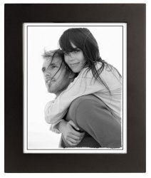 Malden 8X10 Picture Frame - Extra Wide Real Wood Molding Real Glass - Black
