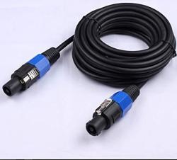 Gls Audio 50 Feet Speaker Cable 12AWG Patch Cords - 50 Ft Speakon To Speakon Professional Cables Black Neutrik NL4FX NL4FC 12 Gauge Wire