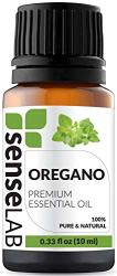 Sense Lab Pure Oregano Essential Oil Premium Quality All-natural Oregano Oil Therapeutic Grade Powerful Antioxidant Strengthens Immune System 0.33OZ Undiluted And Natural