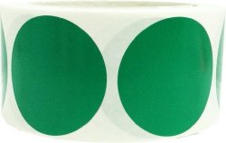 Green Color Coding Labels Round Circle Dots 2 Inch 500 Total Adhesive Stickers