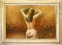 Acrylic Nude - Framed In Wooden Frame