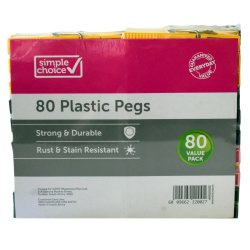 Plastic Jumbo Pegs 80 Pack