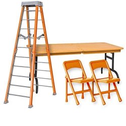 Ultimate Ladder Table And Chairs Orange Playset For Wwe Wrestling Action Figures