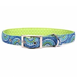 Yellow Dog Design Radiance Blue Uptown Dog Collar MEDIUM-1" Wide And Fits Neck Sizes 15 To 18.5