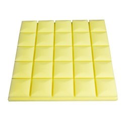 Kangnice 50X50X5CM Acoustic Foam Sound Treatment Absorption Wedge Tiles Pack Studio music Yellow