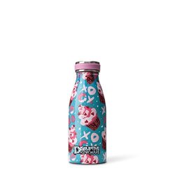 Disruptive Drinkware Vacuum Insulated Double Wall Stainless Steel Water Bottle Bpa Free Leak Proof 13 Hours Hot 25 Hours Cold Silicone Lid 12OZ Cupcake Design