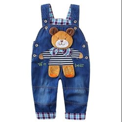 Baby Boy Girl Dungarees Jeans Jumpsuit Bear Animal Theme Overalls Jumpsuit Boys Jean Clothing Children Toddler