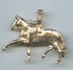 Brooch Gold Plated - Horse & Rider