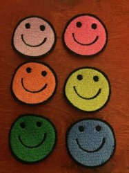 Set Of Six Smiley Face Badges Patches
