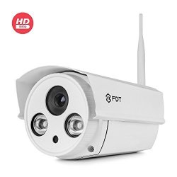 Fdt 1080P HD Wifi Bullet Ip Camera 2.0 Megapixel Outdoor Wireless Security Camera FD8902W White - IP66 Weatherproof Plug & Play & Nightvision
